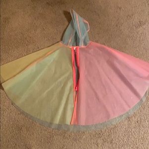 Rainbow see through poncho